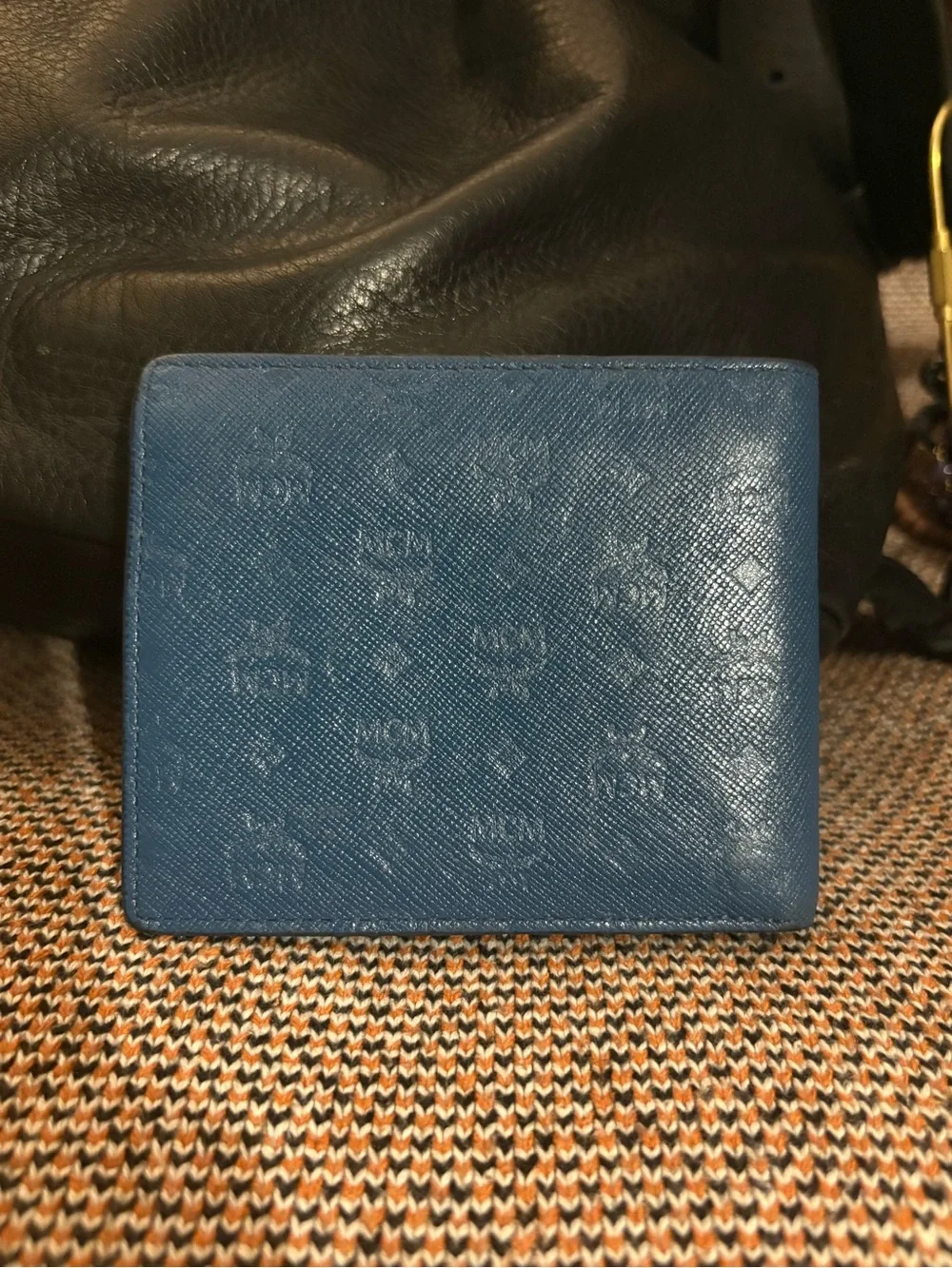 MCM Monogram Embossed Leather Trifold Wallet